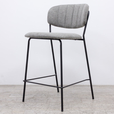 Tabouret en tissu Gris / Noir