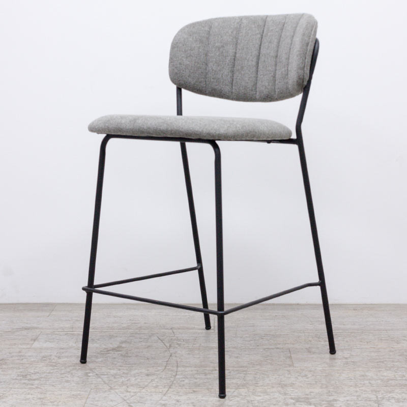 Tabouret en tissu Gris / Noir