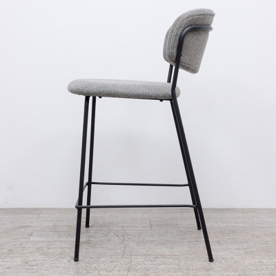 Tabouret en tissu Gris / Noir