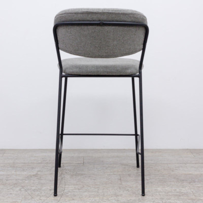 Tabouret en tissu Gris / Noir
