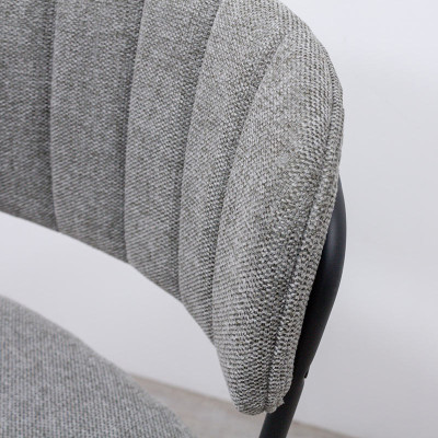 Tabouret en tissu Gris / Noir