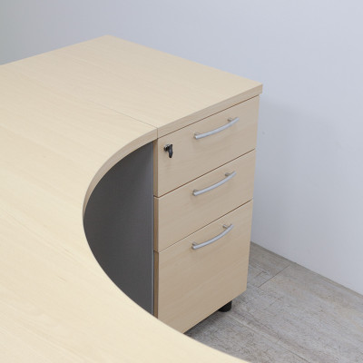 Caisson+Plan compact Droite Hêtre C