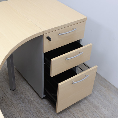 Caisson+Plan compact Droite Hêtre C