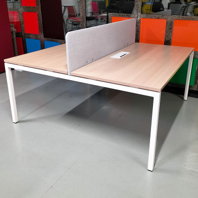 Bench 2 Postes L160 Chêne / Blanc