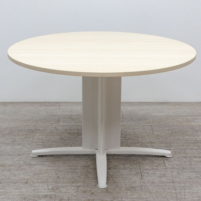 Table ronde Ø116 Hêtre / Blanc