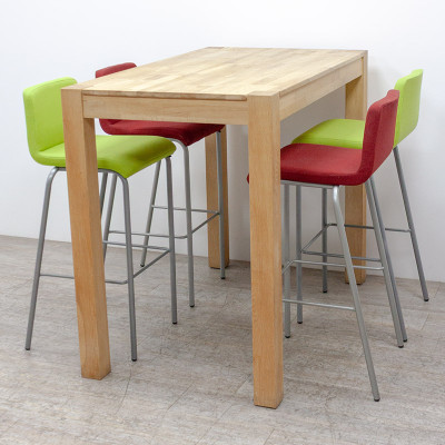 Table haute L130 en bois massif