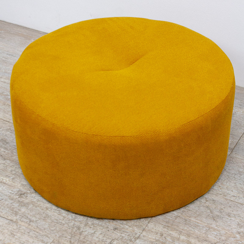 Pouf rond Ø 65 en tissu Jaune