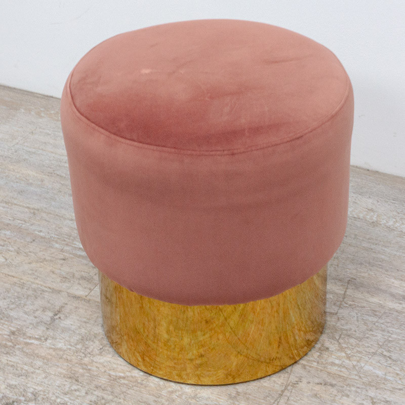 Pouf rond Ø 43 en tissu Rose