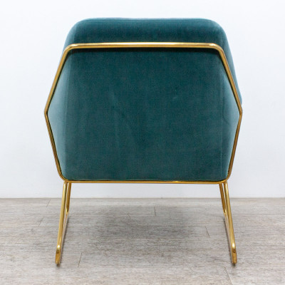 Fauteuil lounge en velours Bleu 