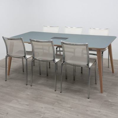 Table L200 Vert / Bois