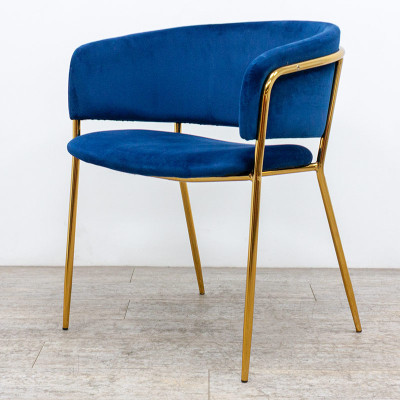 KAVE HOME Runnie velours Bleu/ Doré