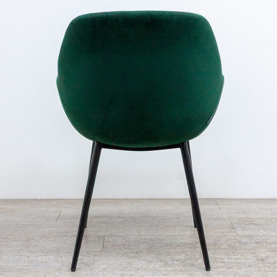 KAVE HOME Chaise velours Noir/ Vert