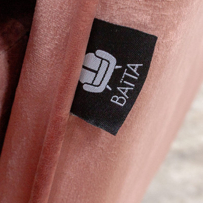 BAÏTA Fauteuil en velours Rose/Doré