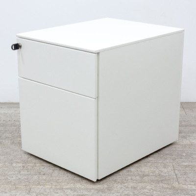 Caisson 2 tiroirs Blanc avec clé