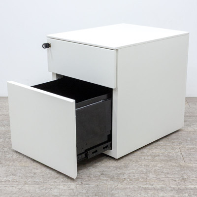 Caisson 2 tiroirs Blanc avec clé