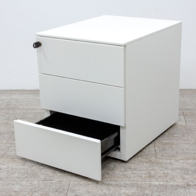 Caisson 3 tiroirs Blanc avec clé