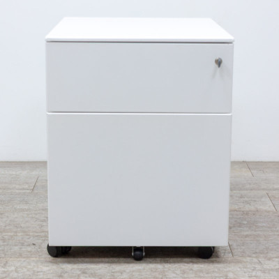 Caisson 2 tiroirs blanc avec Clé