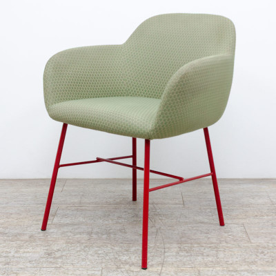 METALMOBIL Chaise Rouge / Vert