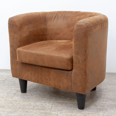 Fauteuil individuel en tissu Brun