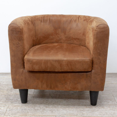 Fauteuil individuel en tissu Brun