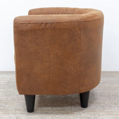 Fauteuil individuel en tissu Brun