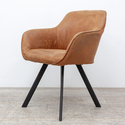 Chaise 4 pieds en tissu Brun