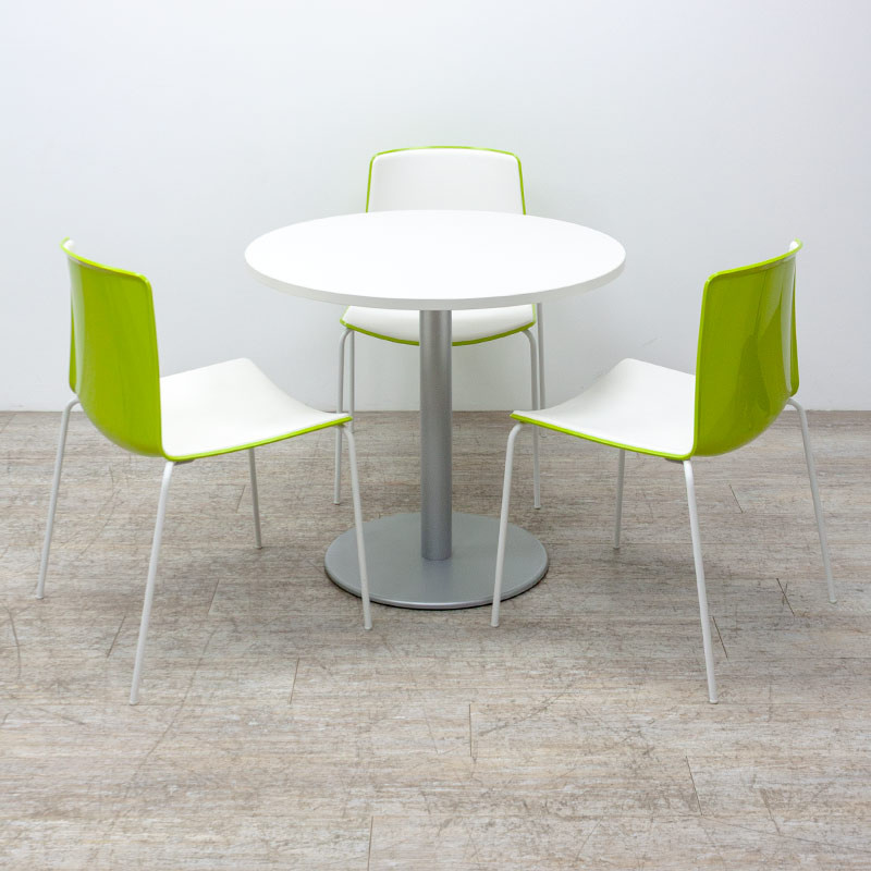 Table ronde Ø80 Blanc / Gris