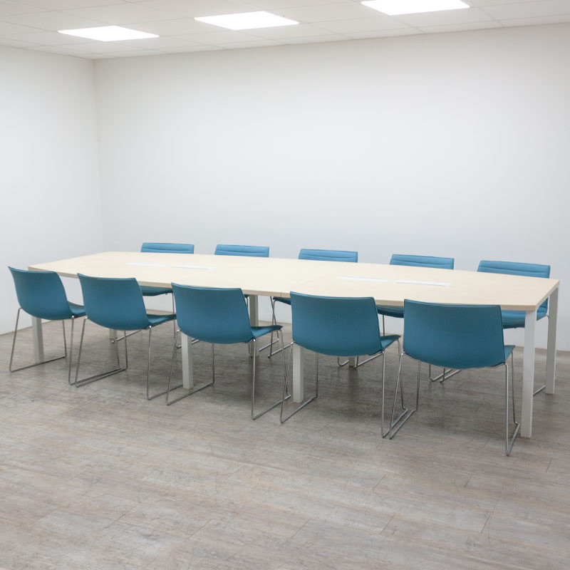 Table de réunion L360 Bouleau/Blanc