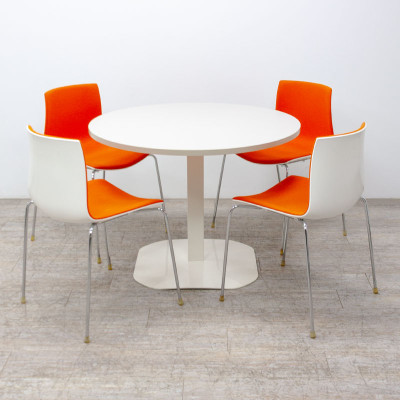 Majencia table ronde Blanc / Gris