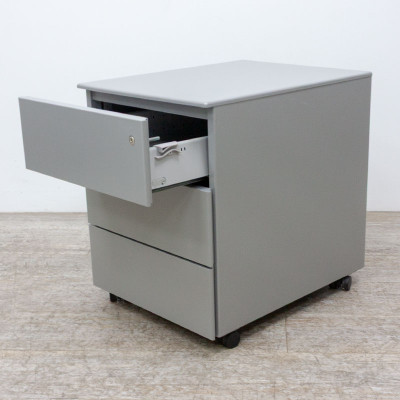 Caisson 3 tiroirs Gris avec clé