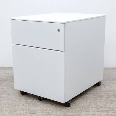 Caisson 2 tiroirs Blanc avec clé