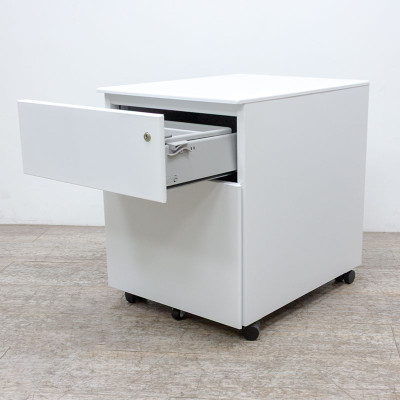 Caisson 2 tiroirs Blanc avec clé