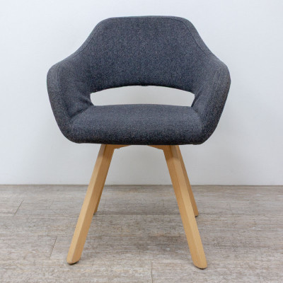 Chaise 4 pieds feutrine gris foncé