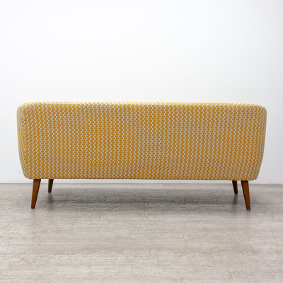 Ensemble Canapé et Pouf Jaune/Blanc