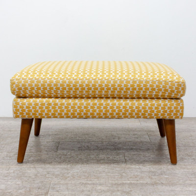 Ensemble Canapé et Pouf Jaune/Blanc