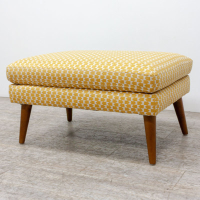 Ensemble Canapé et Pouf Jaune/Blanc