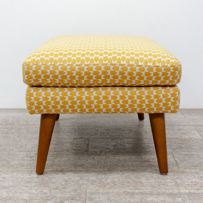 Ensemble Canapé et Pouf Jaune/Blanc
