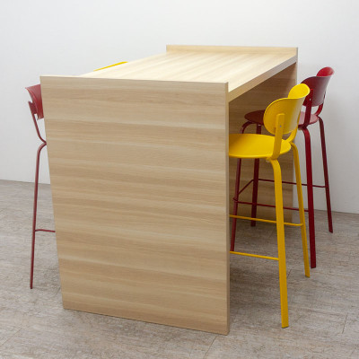 Table haute L140 Bois Chêne Clair