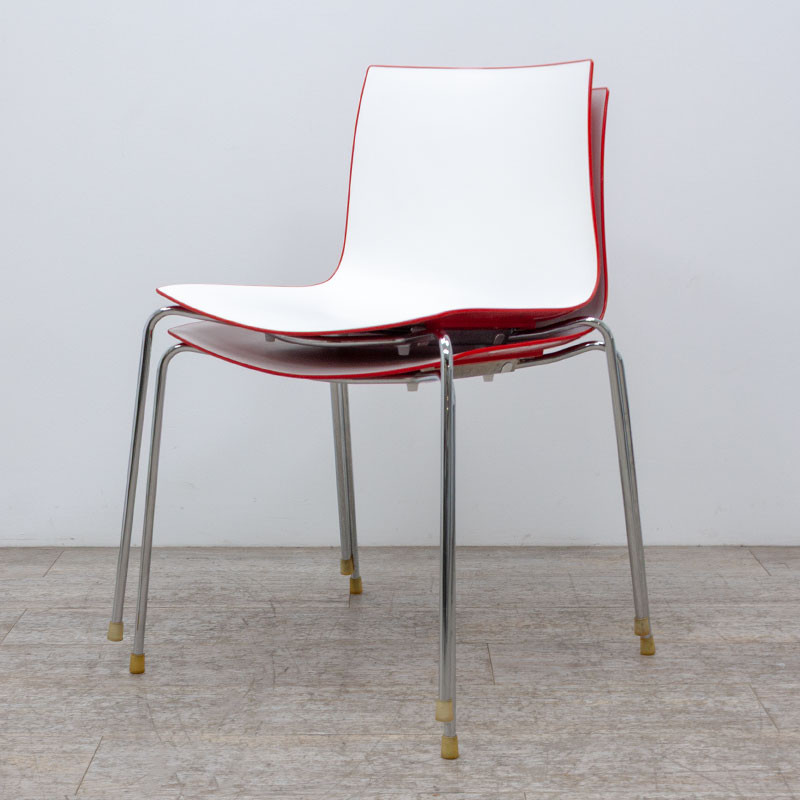 Chaise Arper Catifa 46 Blanc /Rouge