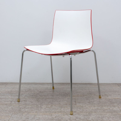 Chaise Arper Catifa 46 Blanc /Rouge