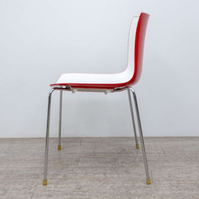 Chaise Arper Catifa 46 Blanc /Rouge