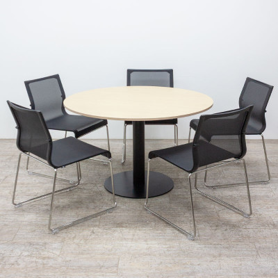 Table ronde Ø120 Chêne / Noir