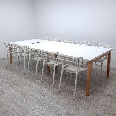 Table de réunion L300 Blanc Bois