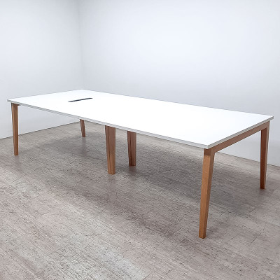 Table de réunion L300 Blanc Bois