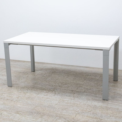 Bureau L160 Blanc / Gris Aluminium