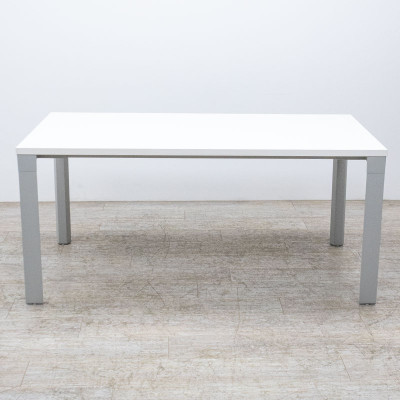 Bureau L160 Blanc / Gris Aluminium