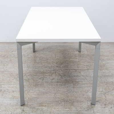 Bureau L160 Blanc / Gris Aluminium