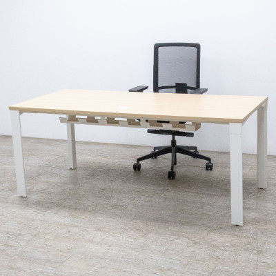 Bureau droit L180 Orme / Blanc