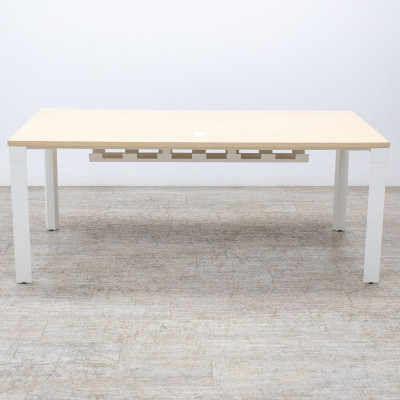 Bureau droit L180 Orme / Blanc