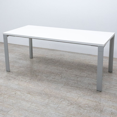 Bureau L180 Blanc / Gris Aluminium
